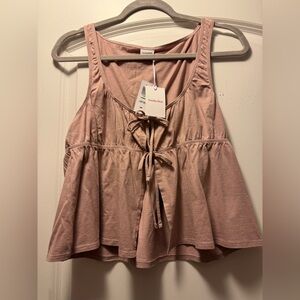 Sunday Best Blush Tie-Front Tank Top